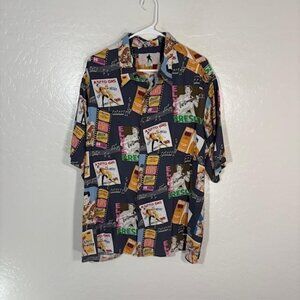 Elvis Presley Reyn Spooner Shirt Mens XL Gray Hawaiian Aloha Rayon Print